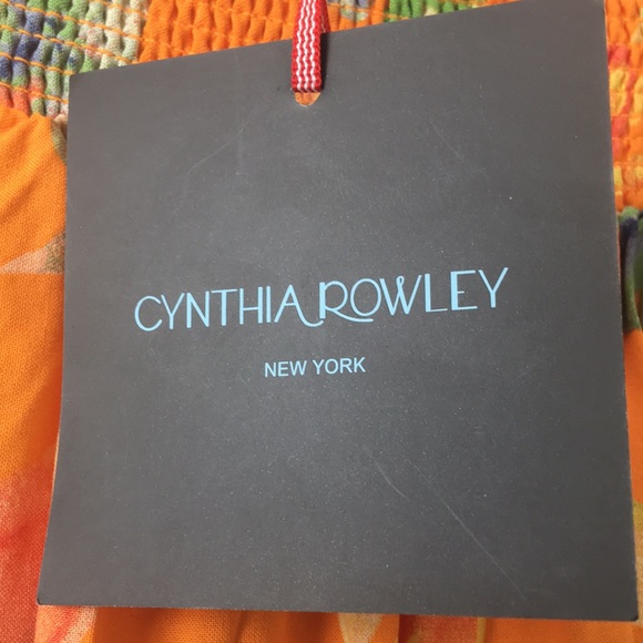 Cynthia Rowley stretch waist orange multi color floral ruffled mini short skirt - Picture 3 of 4